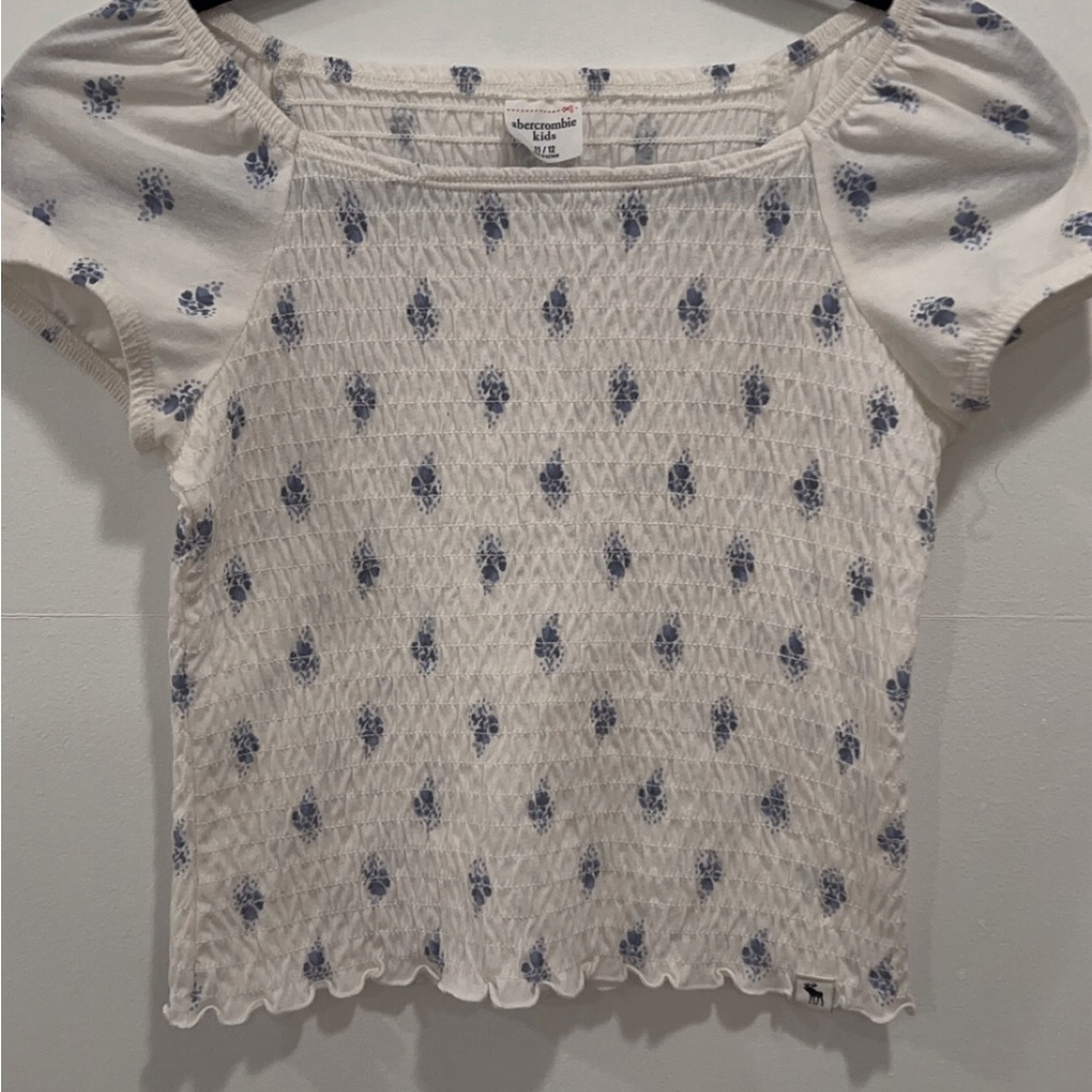 abercrombie kids top floral white